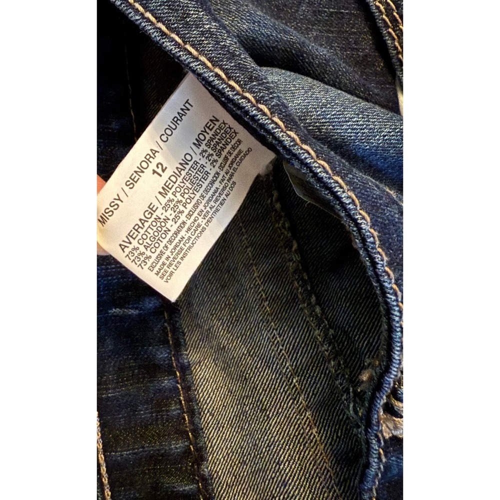 Nine West Jeans Bootcut Dark Wash Embellished Pockets Size 12 - Picture 6 of 7